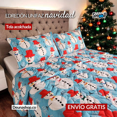 Edredón Unifaz Navidad Cama Doble 140x190cm  🎅