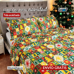 Edredón Unifaz Navidad Cama Doble 140x190cm  🎅