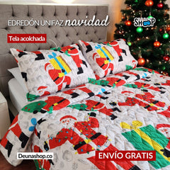 Edredón Unifaz Navidad Cama Doble 140x190cm  🎅